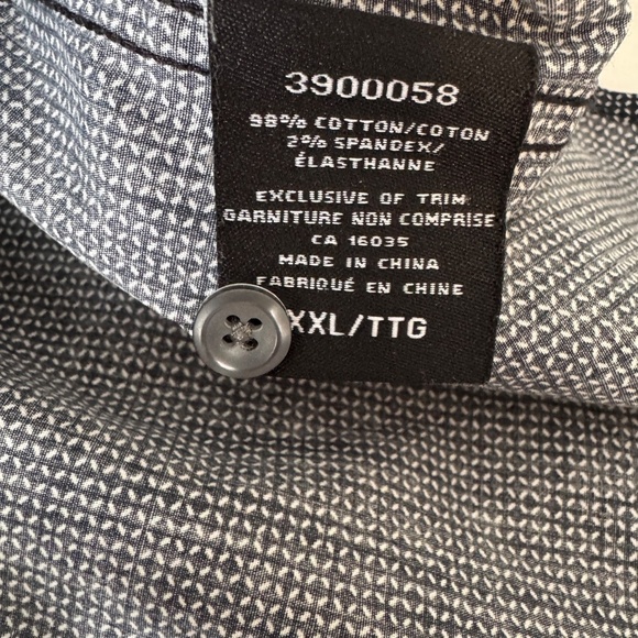 IKE Behar Men's‎ Short Sleeve X Patterned Casual Button Up Shirt Charcoal XXL - Picture 7 of 12